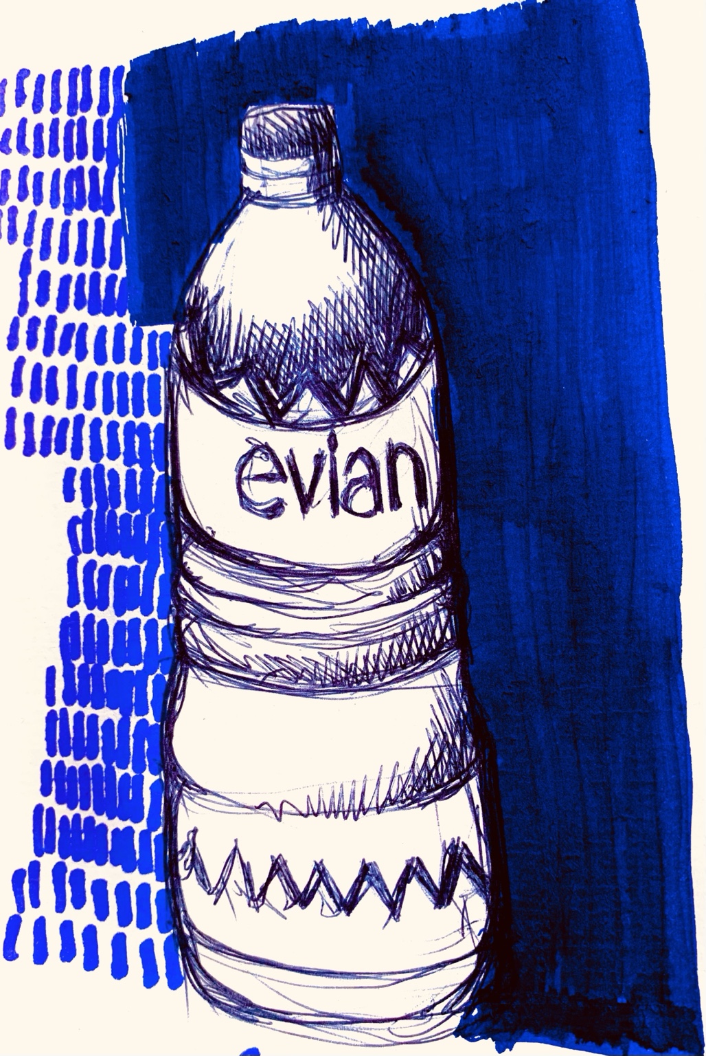 Carnet nomade, bouteille Evian