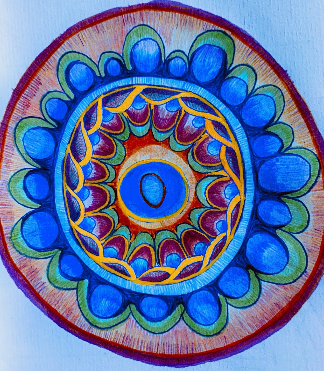 Carnet nomade de Juliette Savaëte, mandala coloré