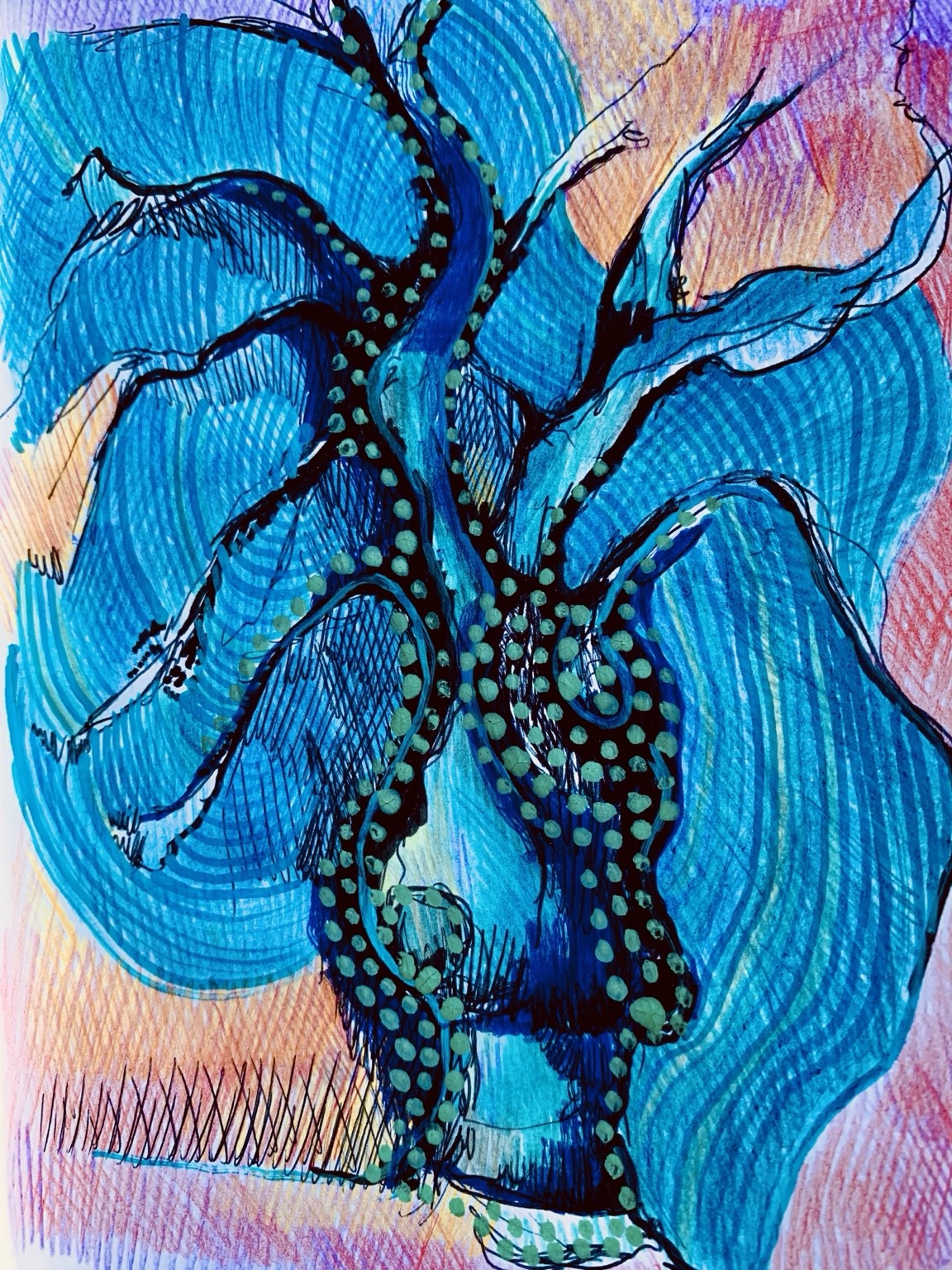 Carnet nomade de Juliette Savaëte, nature coloré
